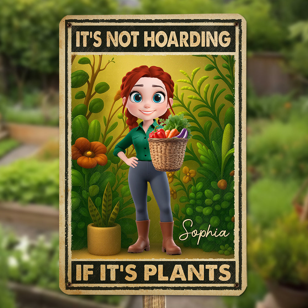 Custom Self-Care Garden Sign, Outdoor Lawn & Plant Decor • My Green Friends Bring Joy - Personalized Metal Sign