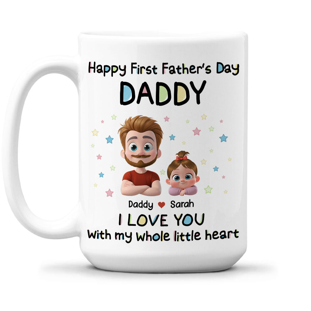 Custom First Father's Day, Christmas Gift for New Dad • Little Baby - Personalized Coffee Mug