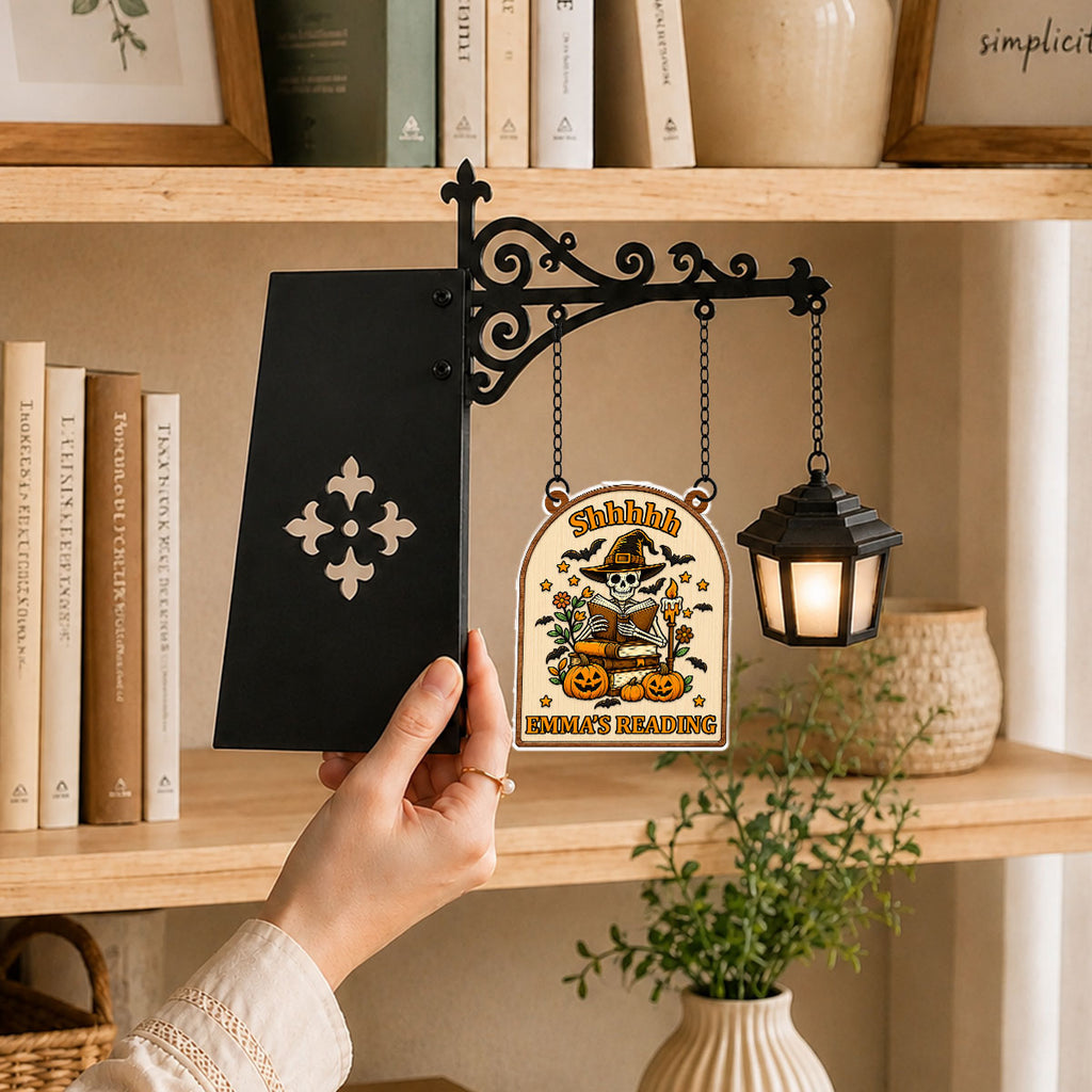 Just One More Spooky Chapter - Personalized Bookshelf Lantern Light Sign