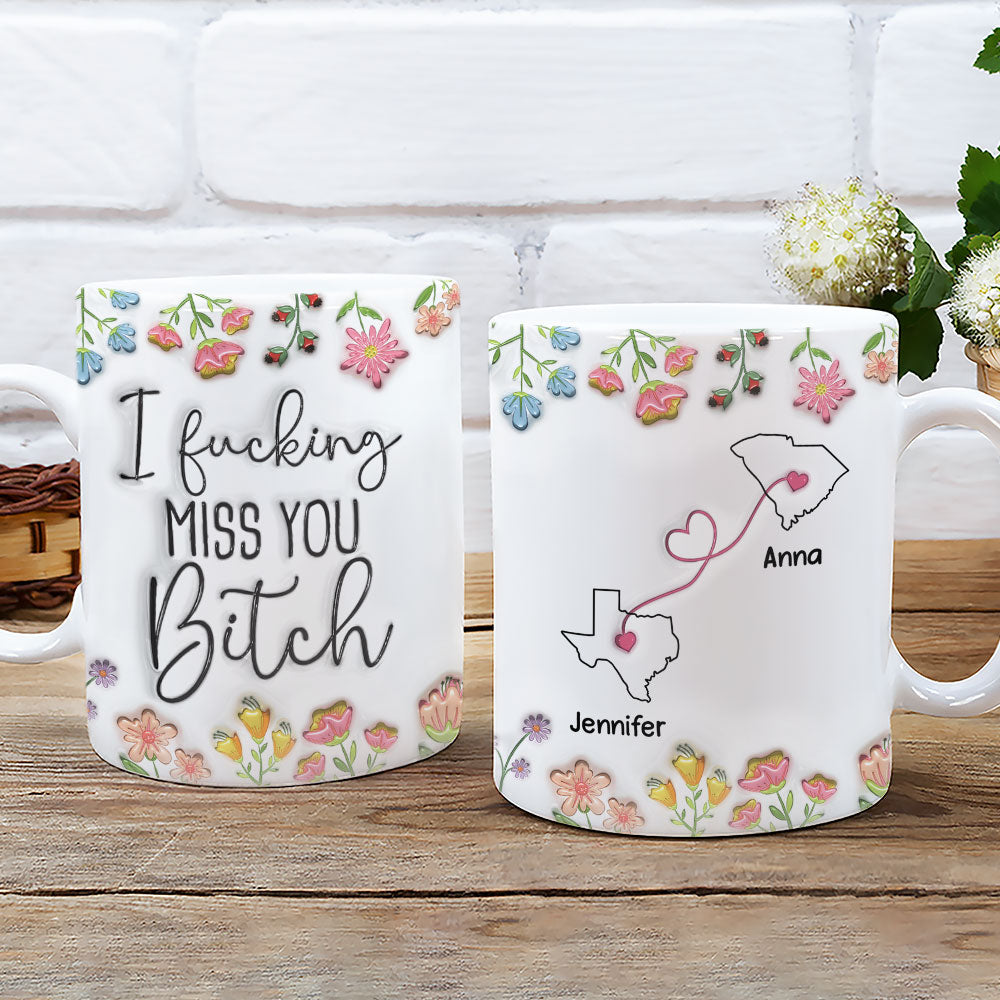 Custom Best Friend, Christmas & Birthday Friendship Keepsake Gift • Always Miss You - Personalized 3D Inflated Effect Mug