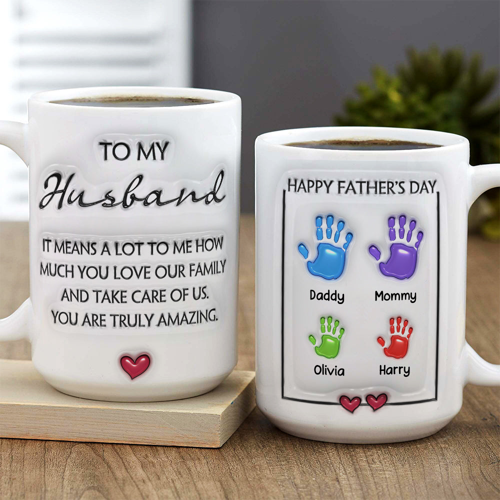 Custom Anniversary Keepsake Gifts For Couple • Thanks For Take Care Of Us - Personalized 3D Inflated Effect Mug