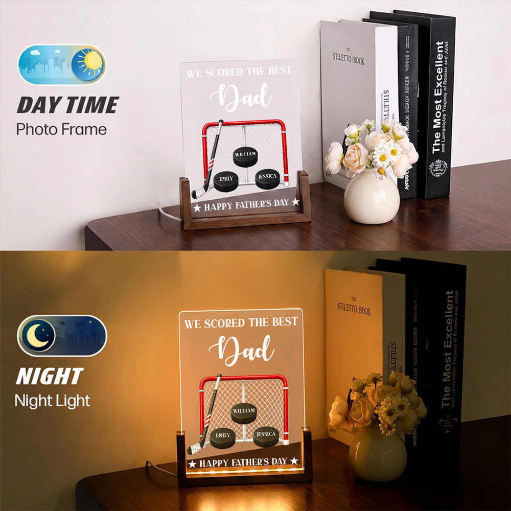 Custom Father's Day Gift for Dad Grandpa • Hockey Daddy - Personalized Night Light