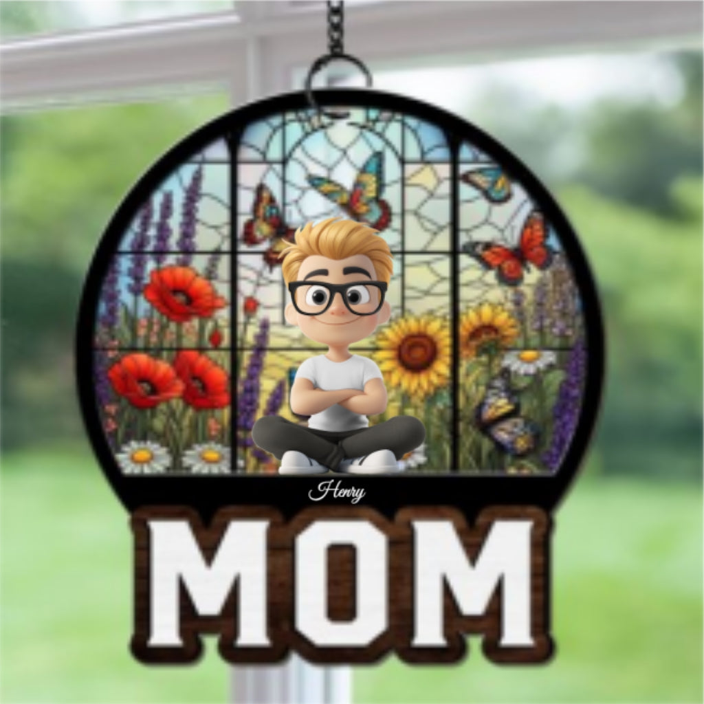 Custom Hanging Decor for Mom Daughter, Mother's Day Gifts • A Heart That Holds Sunshine - Personalized Suncatcher