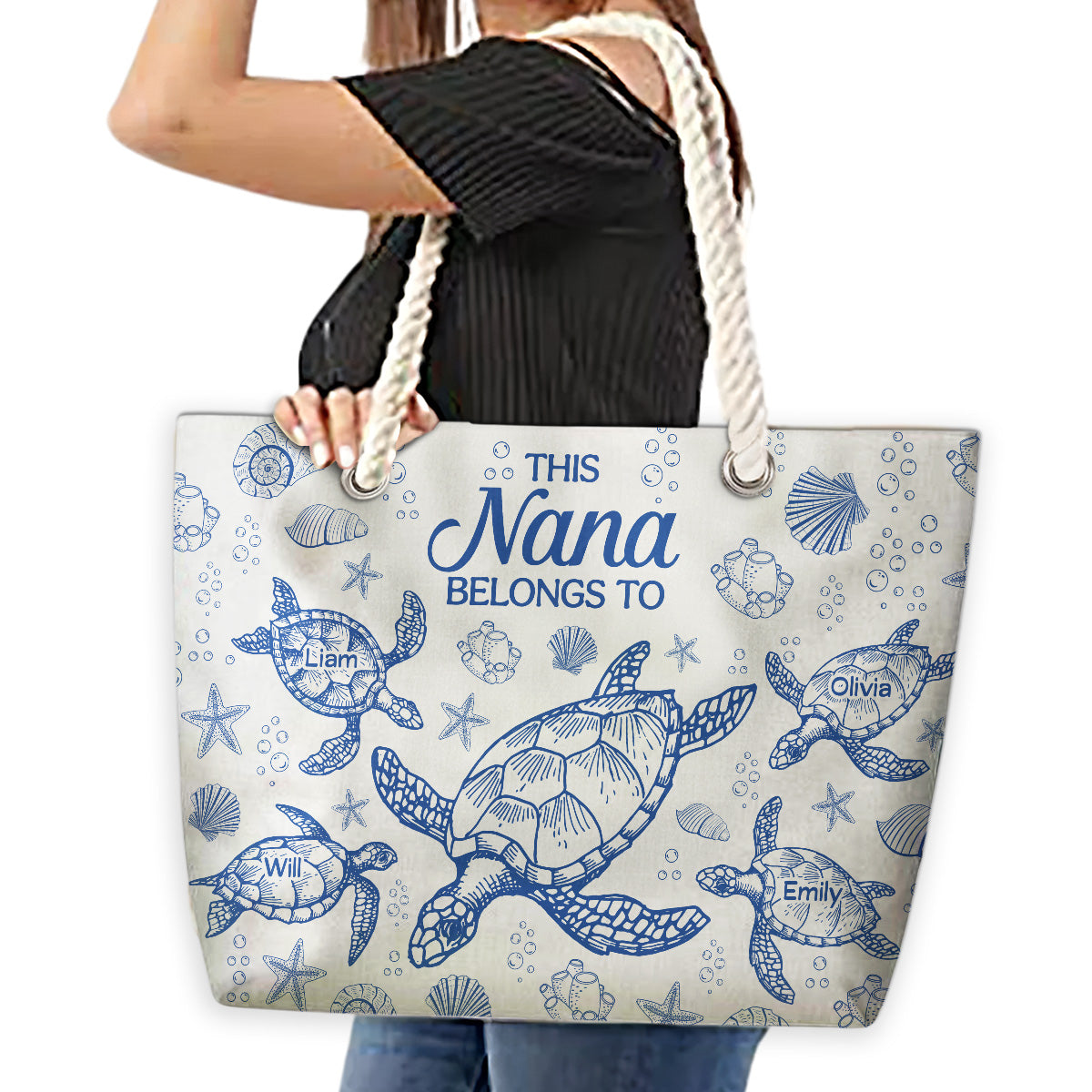 Grandma At The Beach - Personalized Beach Bag