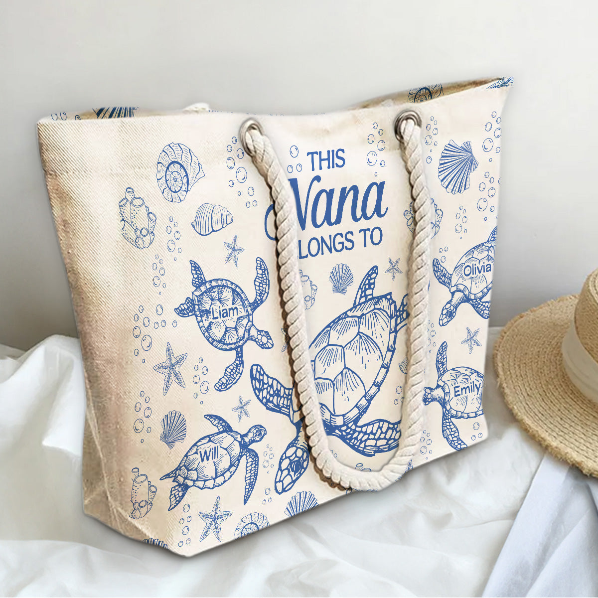 Grandma At The Beach - Personalized Beach Bag