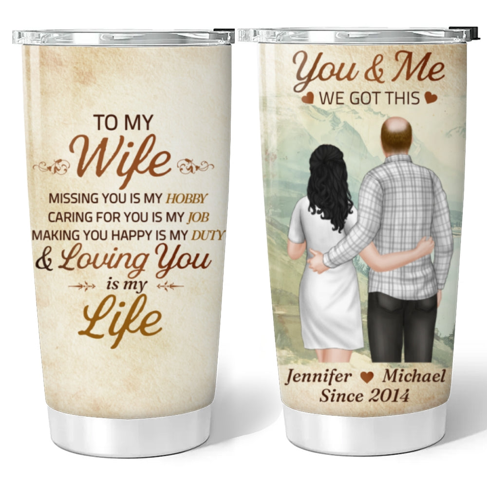 Custom Christmas Anniversary Gifts For Couple • My Life With You - Personalized Tumbler