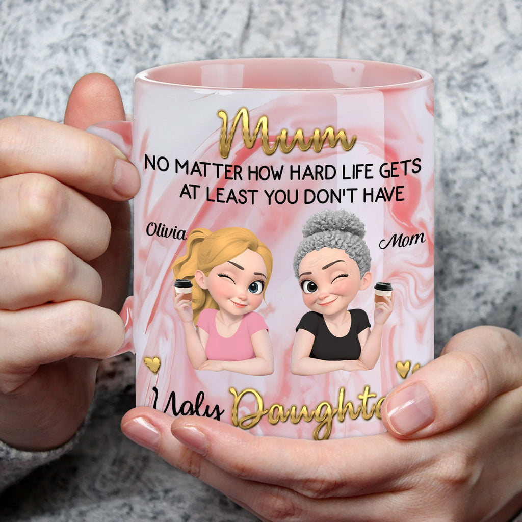 Custom Mother's Day Gift for Mom & Grandma • At Least - Personalized Pink Marble Mug