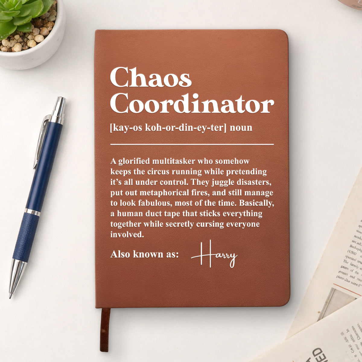 Office Fires Meet Their Match - Personalized Leather Journal