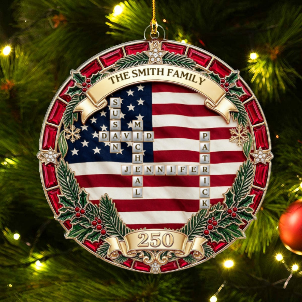 Custom Keepsake Christmas Ornament •  Special Names Crossword - Personalized Acrylic Ornament