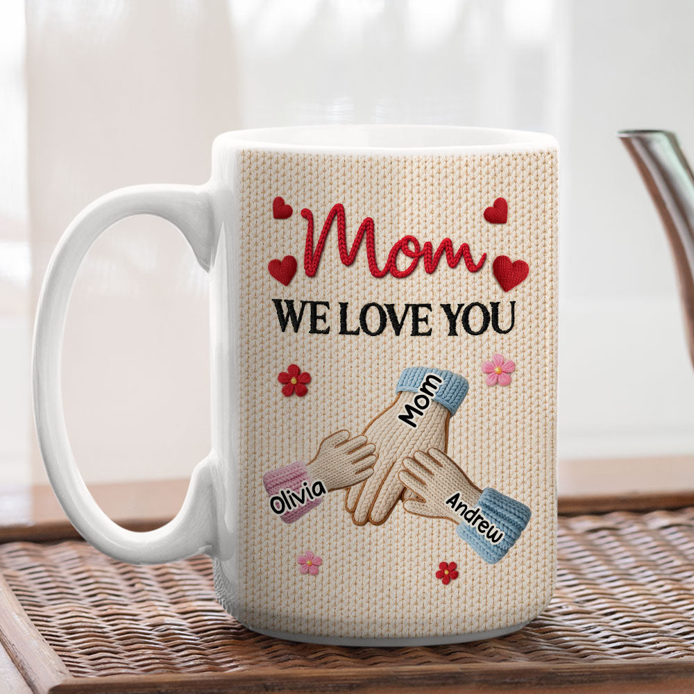 Custom Mother's Day Gift for Mom & Grandma • Hands Holding - Personalized Coffee Mug