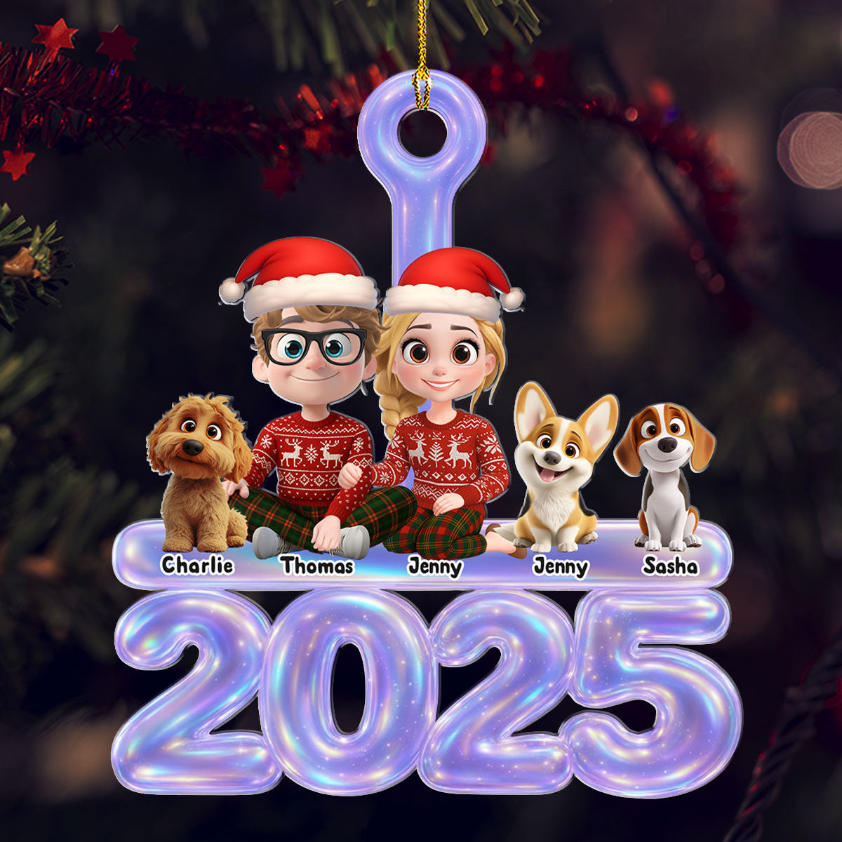 Custom Keepsake Christmas Ornament •  We And Our Dog Colorful - Personalized Acrylic Ornament