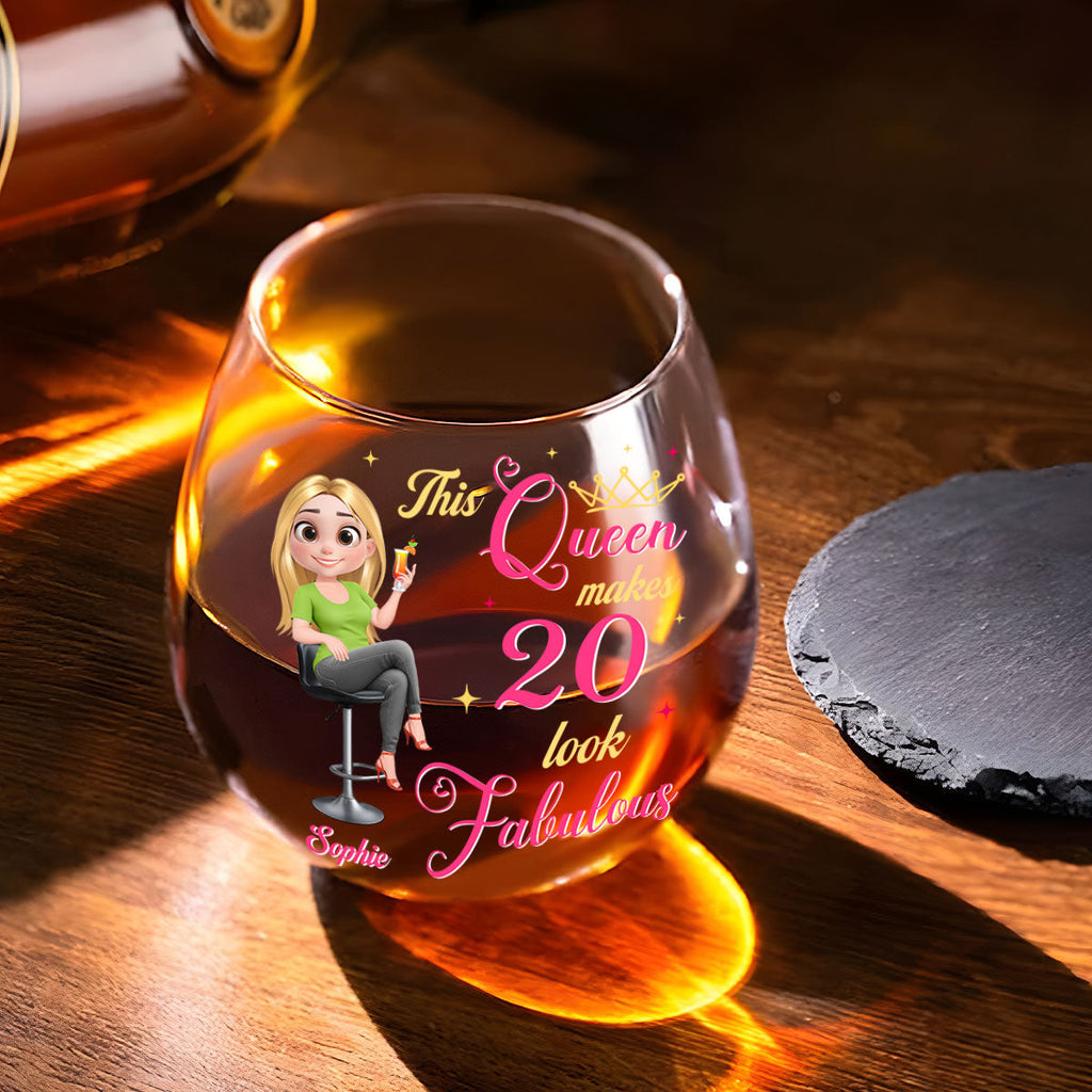 This Queen Look Fabulous - Personalized Wine Glass