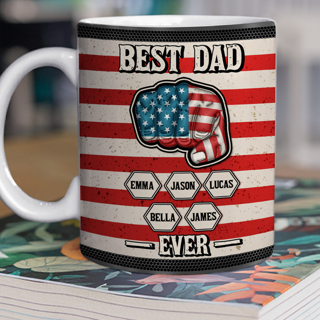 Custom Father's Day, Special Gift for Dad & Grandpa • Strongest Dad - Personalized 3D Inflated Effect Mug