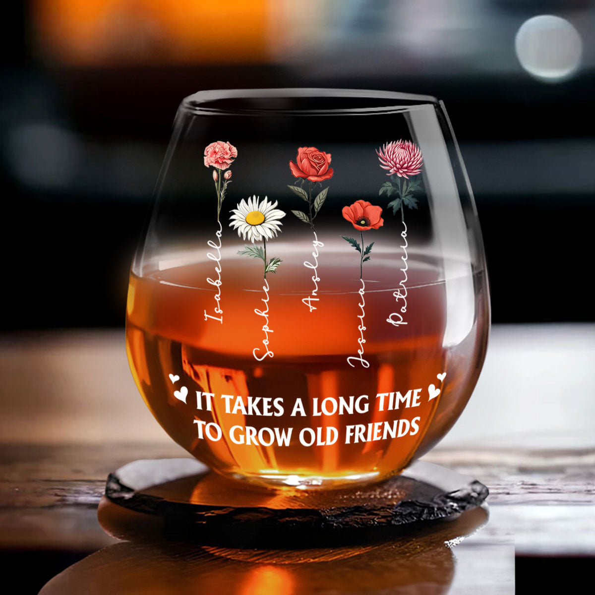 It Takes A Long Time - Personalized Wine Glass