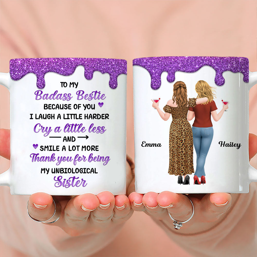 Custom Best Friend, Christmas & Birthday Friendship Keepsake Gift • Laugh More And Cry Less - Personalized Coffee Mug