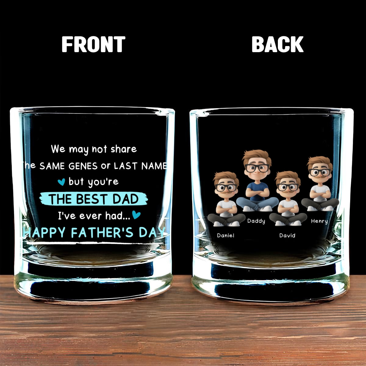 Best Dad Ever - Personalized Whiskey Glass