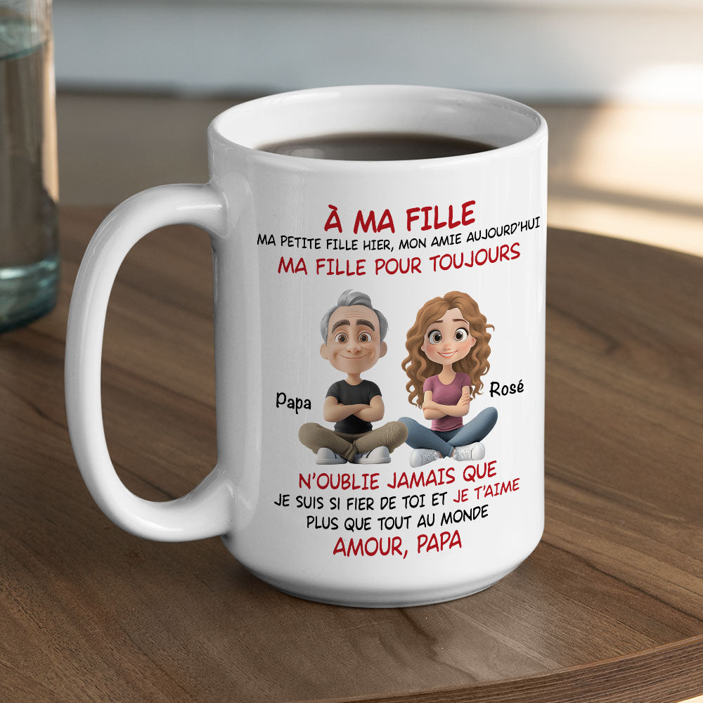 Custom Christmas & Birthday Gift for Daughter • À Ma Fille - Mug Personnalisé