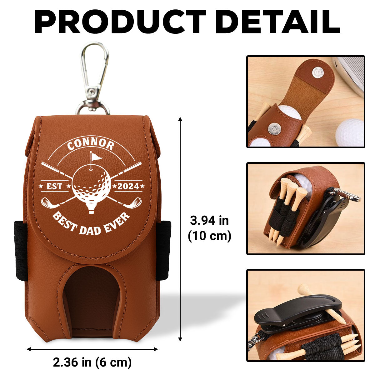 Best Dad Ever - Personalized Golf Ball Bag
