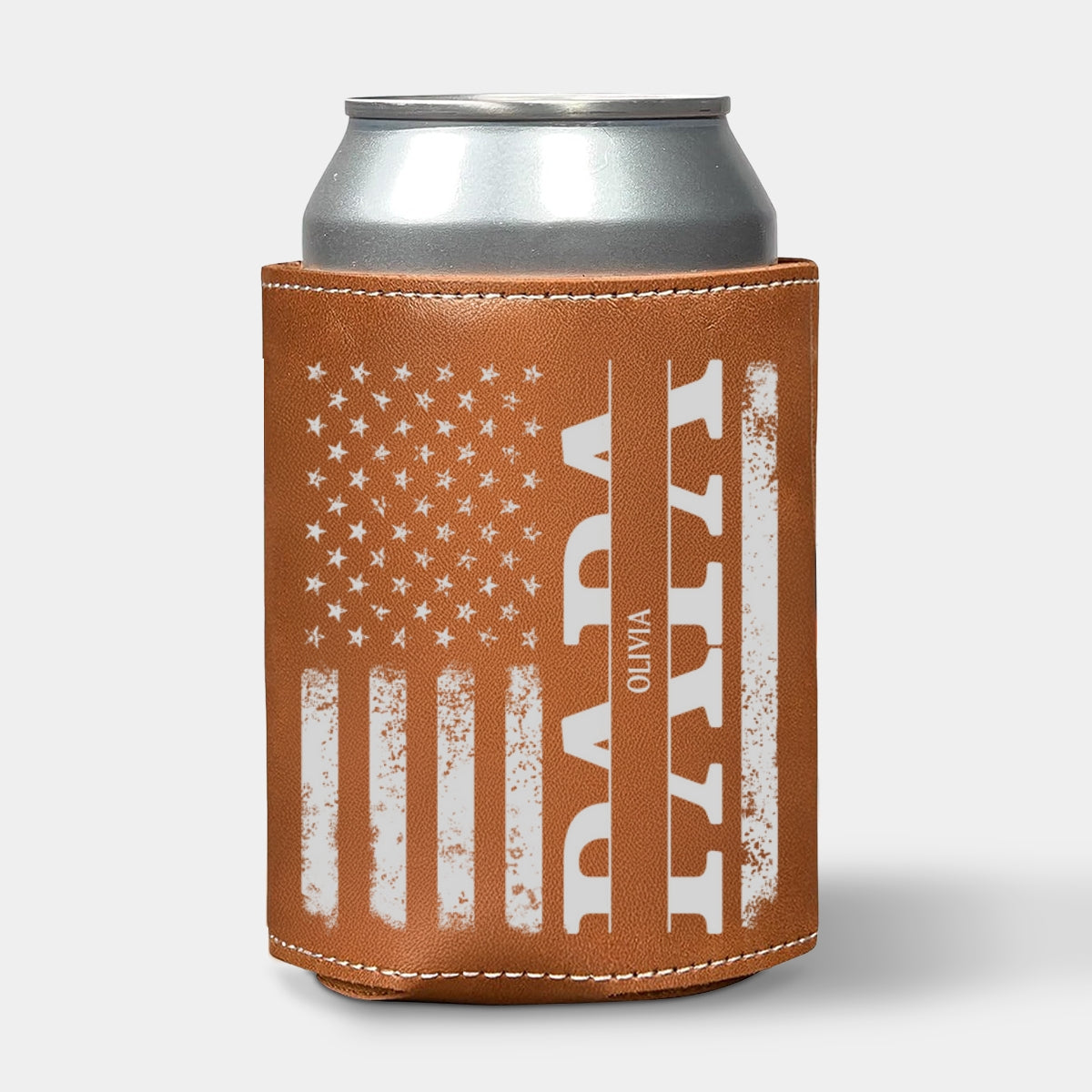 The Best Daddy - Personalized Leather Can Cooler