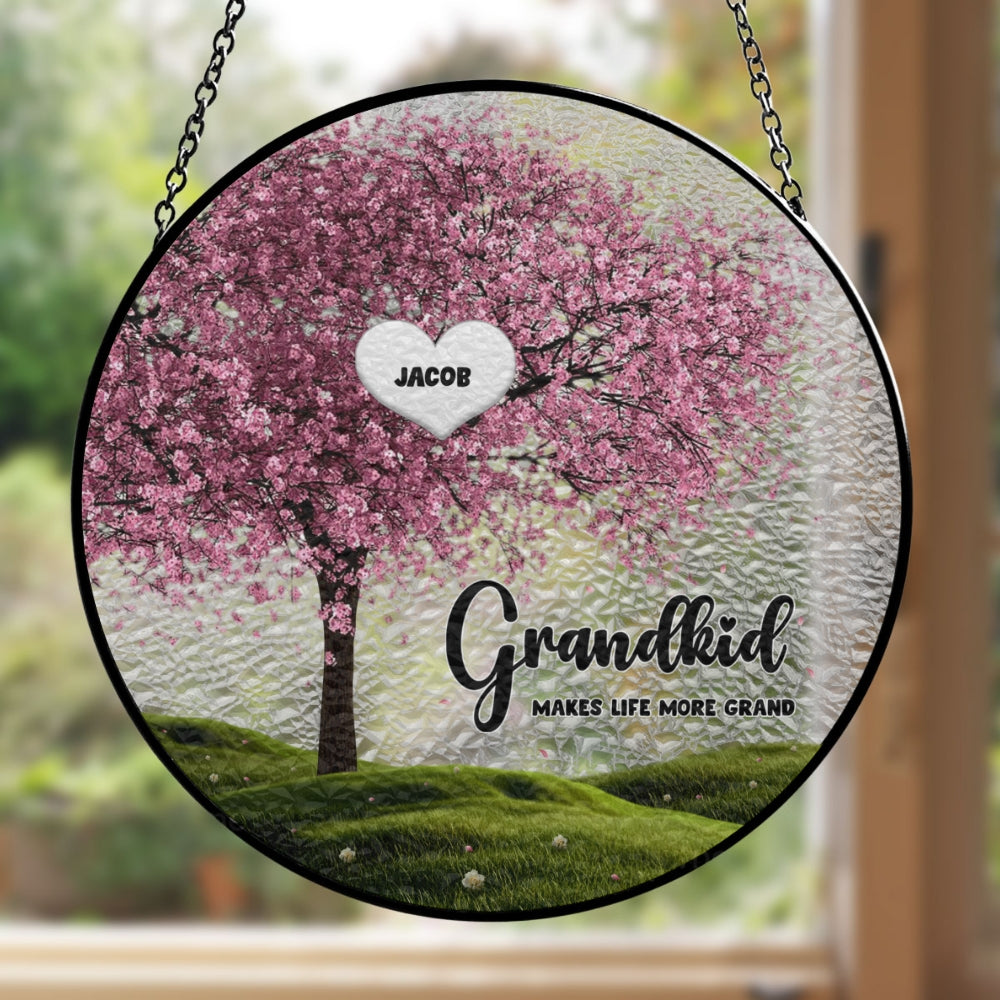 Custom Name Grandma Hanging Decor, Mother's Day Birthday Gifts • Grandma Life - Personalized Window Hanging Suncatcher