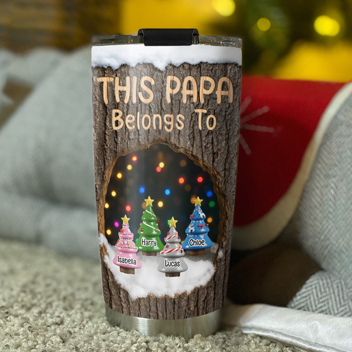 Custom Christmas Birthday Gifts For Dad • Grandpa With Lovely Kids - Personalized Tumbler