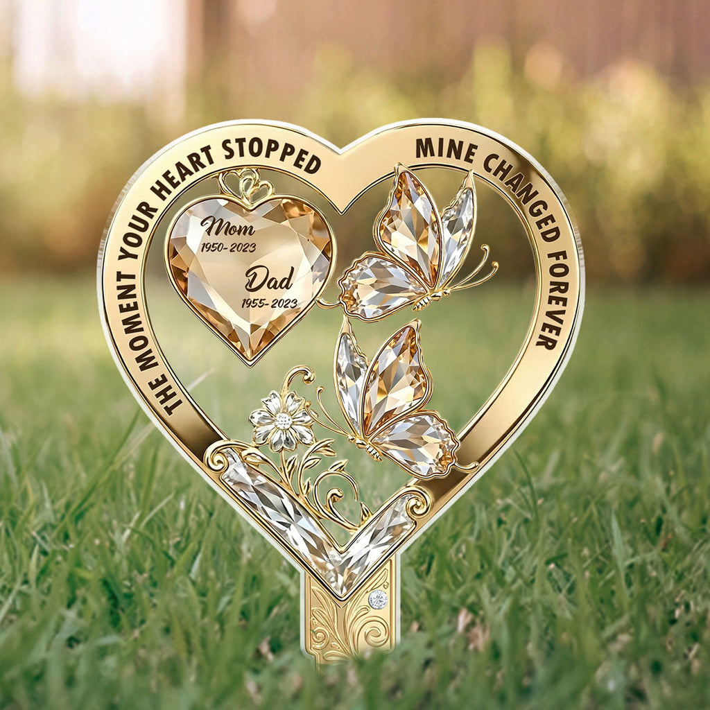 The Moment My Heart Changed Forever - Personalized Acrylic Garden Stake