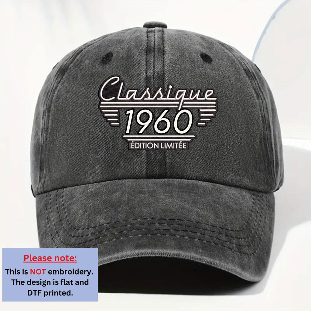 Custom Christmas Headwear Birthday Gifts for Dad, Grandpa • Édition Classique - Casquette En Denim Vintage Délavé Personnalisée
