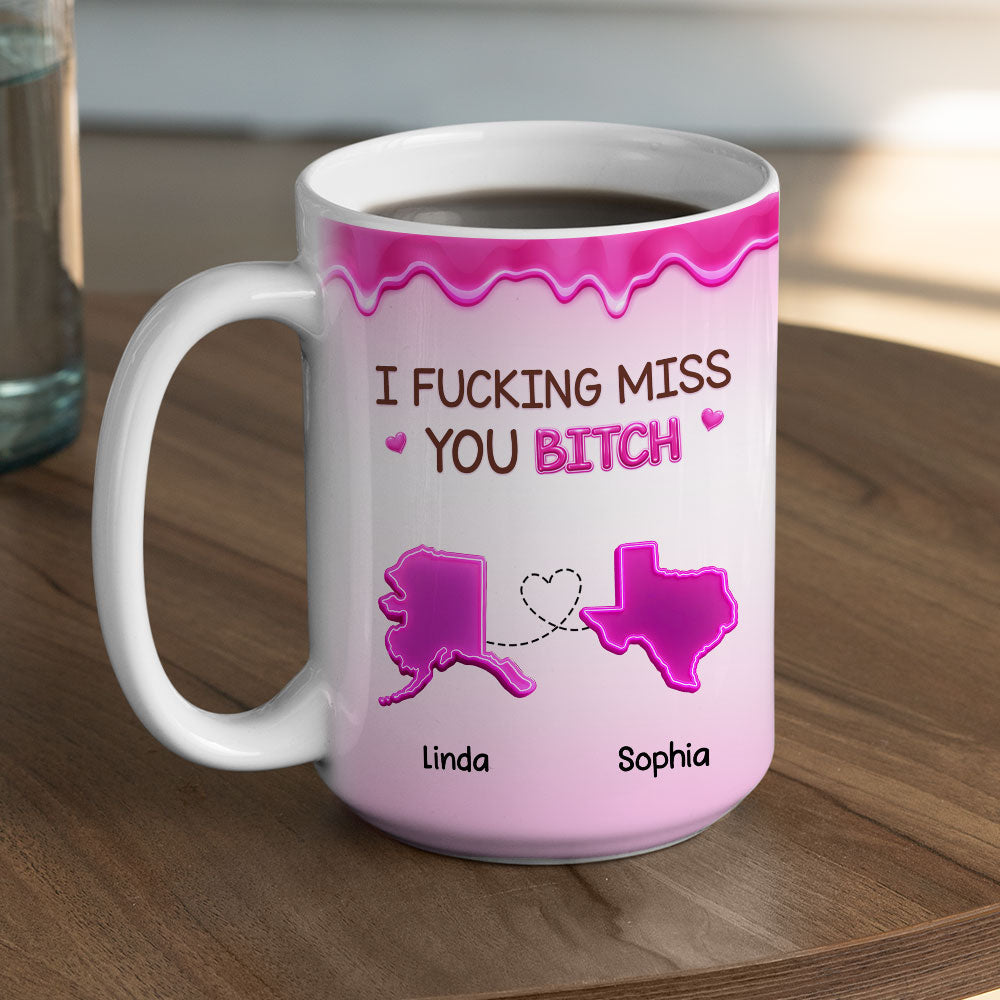 Custom Best Friend, Christmas & Birthday Friendship Keepsake Gift • Miss You - Personalized Coffee Mug