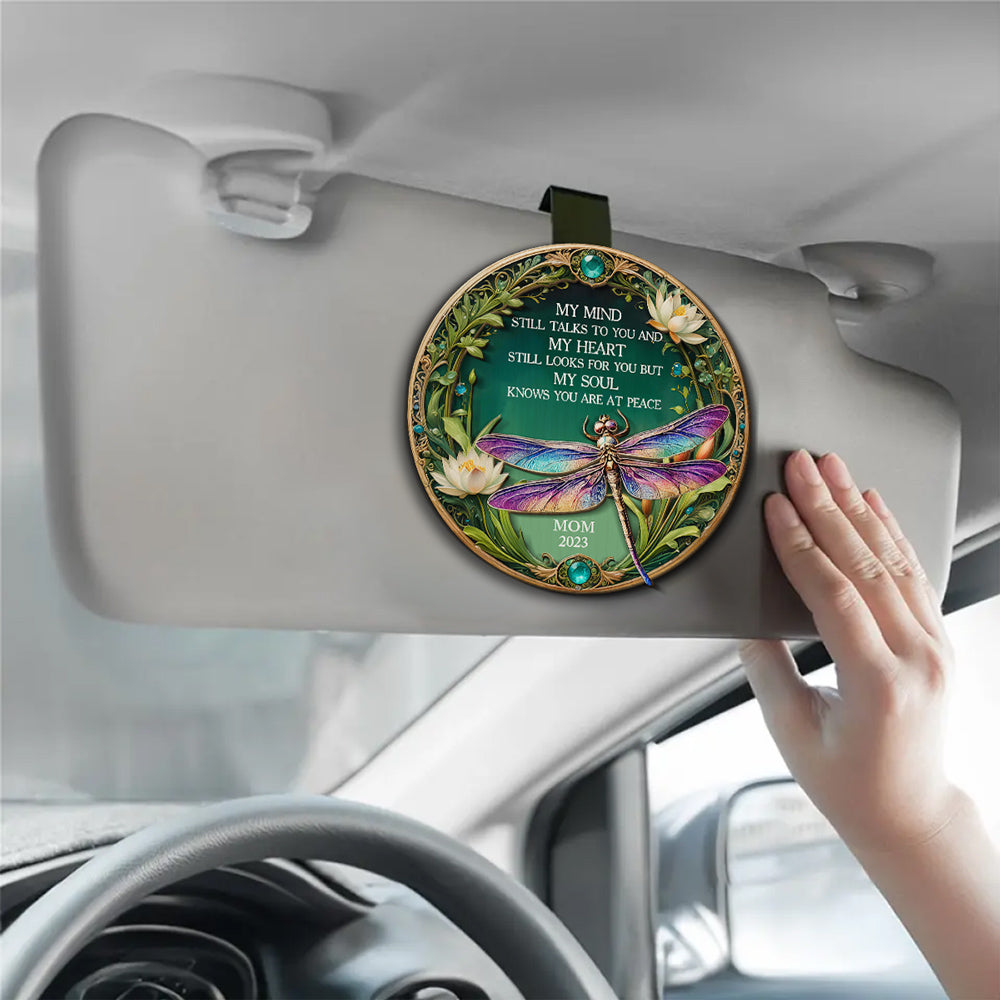 My Mind My Heart My Soul Dragonfly - Personalized Car Visor Clip