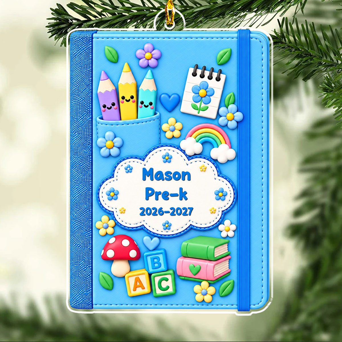 Custom Family Ornament, Christmas Gift for Family Members •  Little Scholar - Personalized Acrylic Ornament