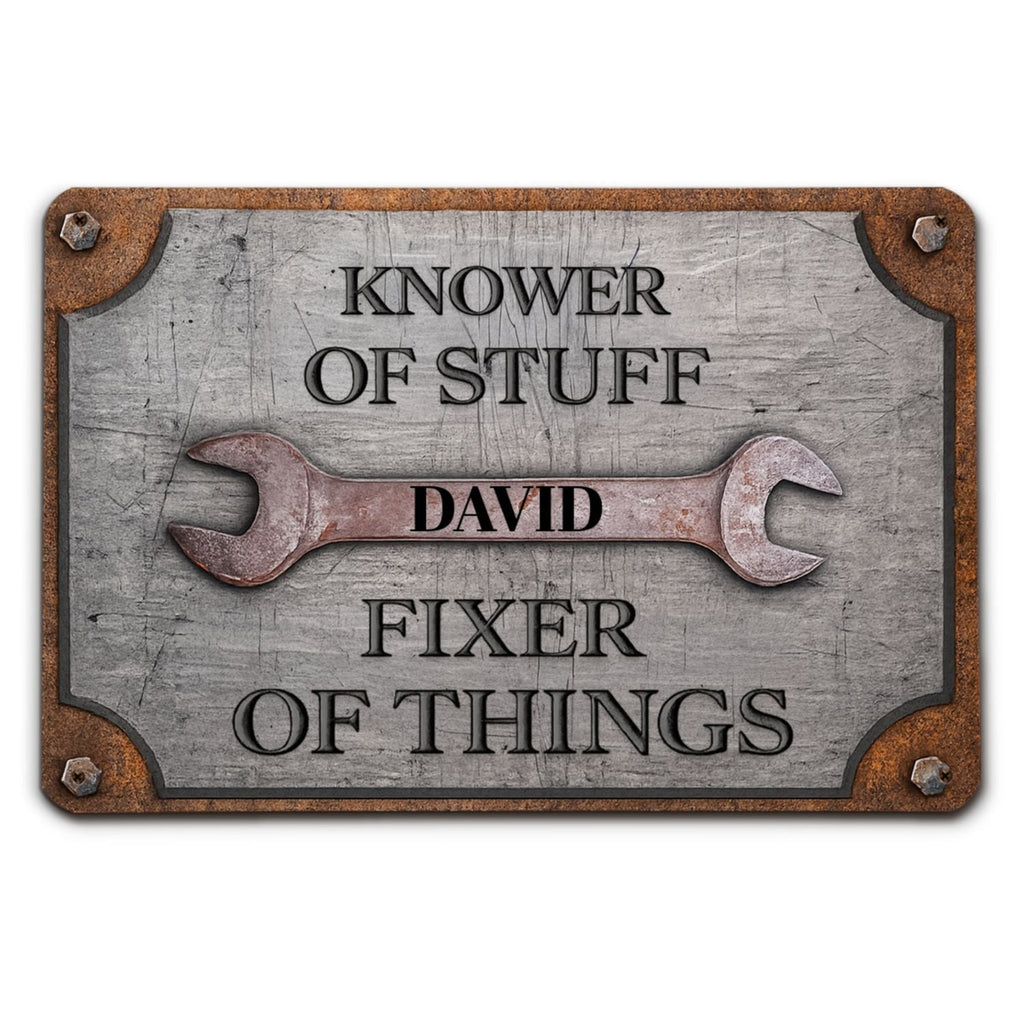 Custom Couple Anniversary Wall Decor Keepsake Gift • Fixer Of Things - Personalized Metal Sign
