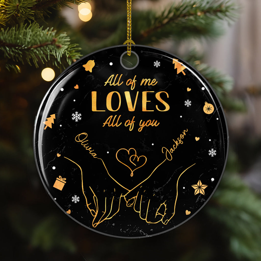 Custom Couple Christmas Ornament, Anniversary Gift •  My Heart Is Perfect Because You Are Inside - Personalized Ceramic Ornament
