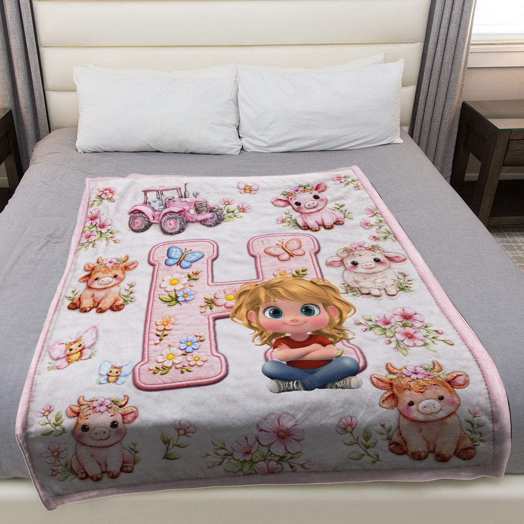 Little One Initial World - Personalized Fleece Blanket
