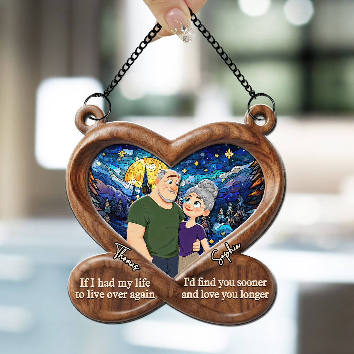 Custom Couple Hanging Decor, Anniversary Valentine's Day Gifts • Love You So Much - Personalized Suncatcher