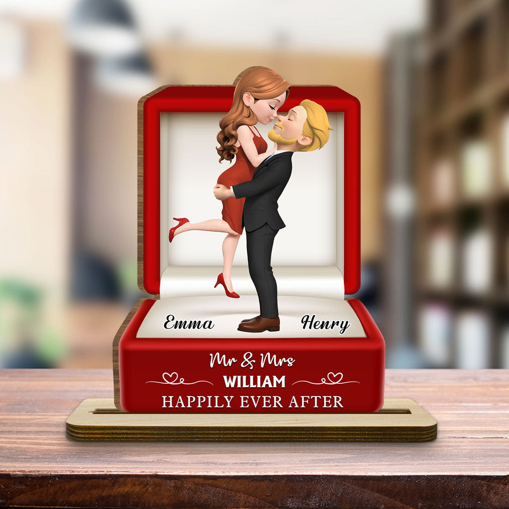 Custom Couple's Decor, Anniversary & Wedding Gift • The Year We Married - Personalized 2-Layer Wood Plaque With Flat Base