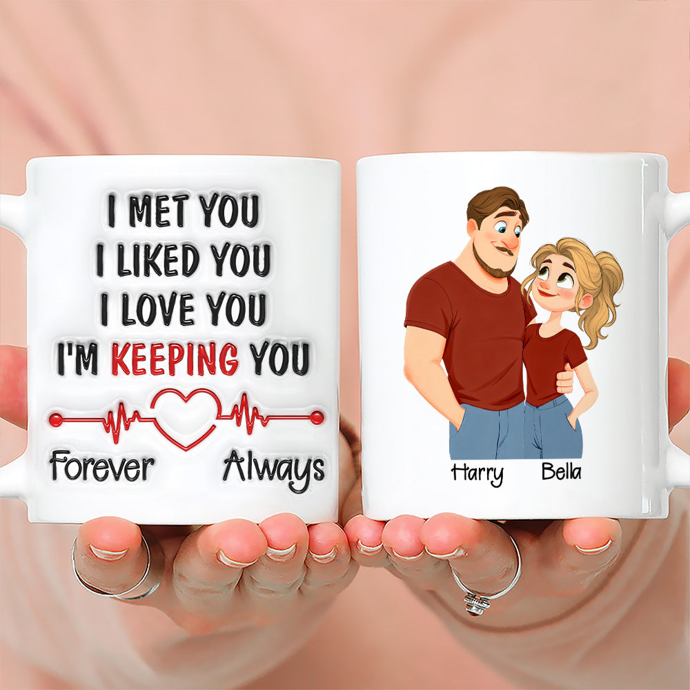 Custom Anniversary Keepsake Gifts For Couple • Keeping You Always - Personalized 3D Inflated Effect Mug