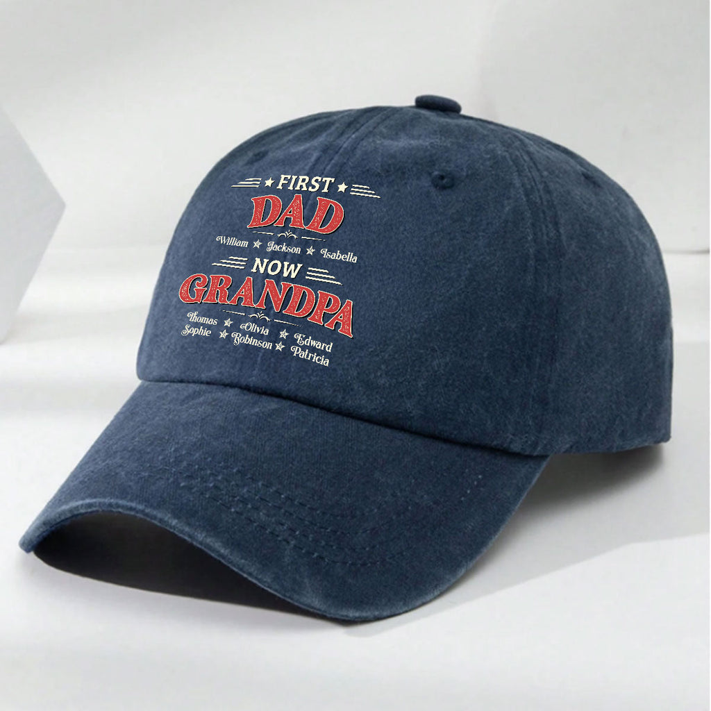 Custom Christmas Headwear Birthday Gifts for Grandpa • Our Papa - Personalized Vintage Washed Denim Cap