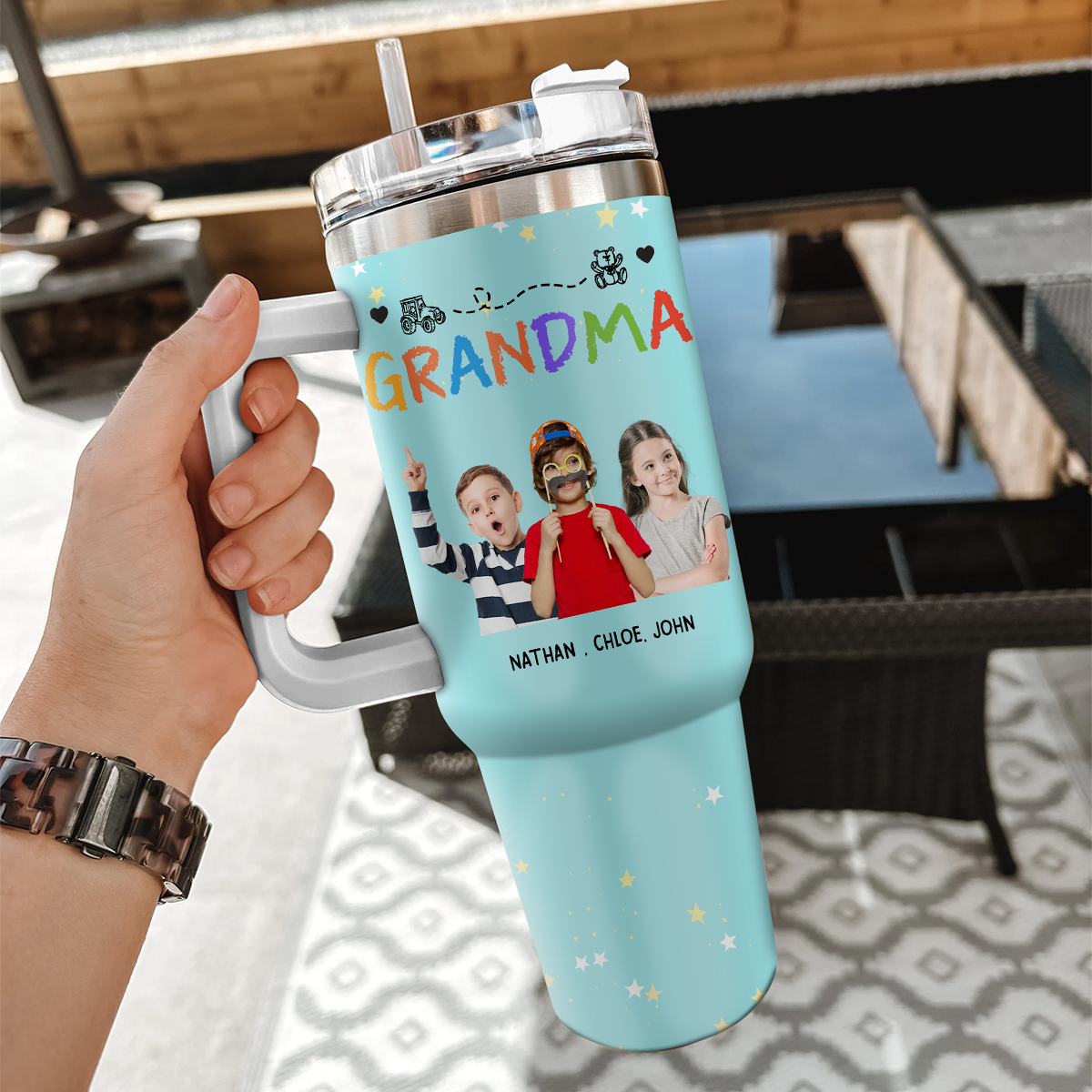 Custom Photo Christmas Birthday Gifts For Mom • Nana Mama Mommy Grandma - Personalized 40 Oz Tumbler