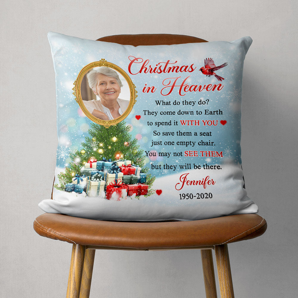 Christmas In Heaven - Personalized Throw Pillow