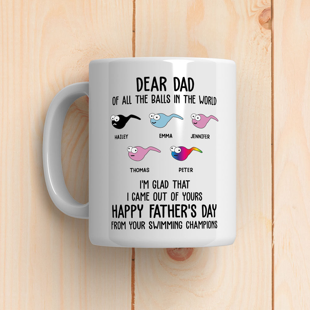 Custom Father's Day, Special Gift for Dad & Grandpa • Swimming Champions - Personalized Coffee Mug
