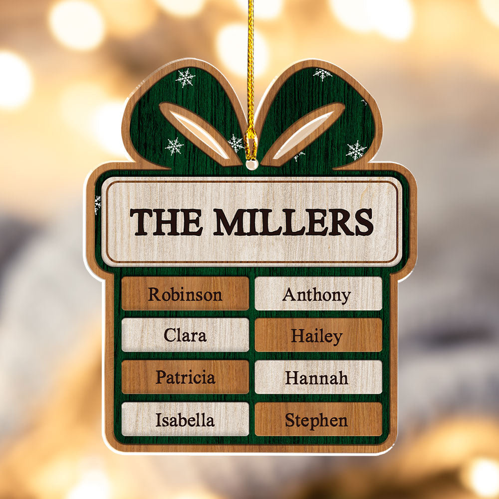 Custom Family Ornament, Christmas Gift for Family Members •  Family Present - Personalized Acrylic Ornament