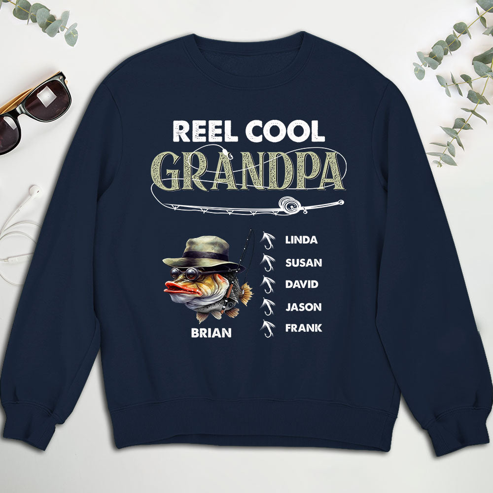 Custom Christmas & Birthday Gift for Dad, Grandpa • Reel Cool Dad - Personalized Shirt