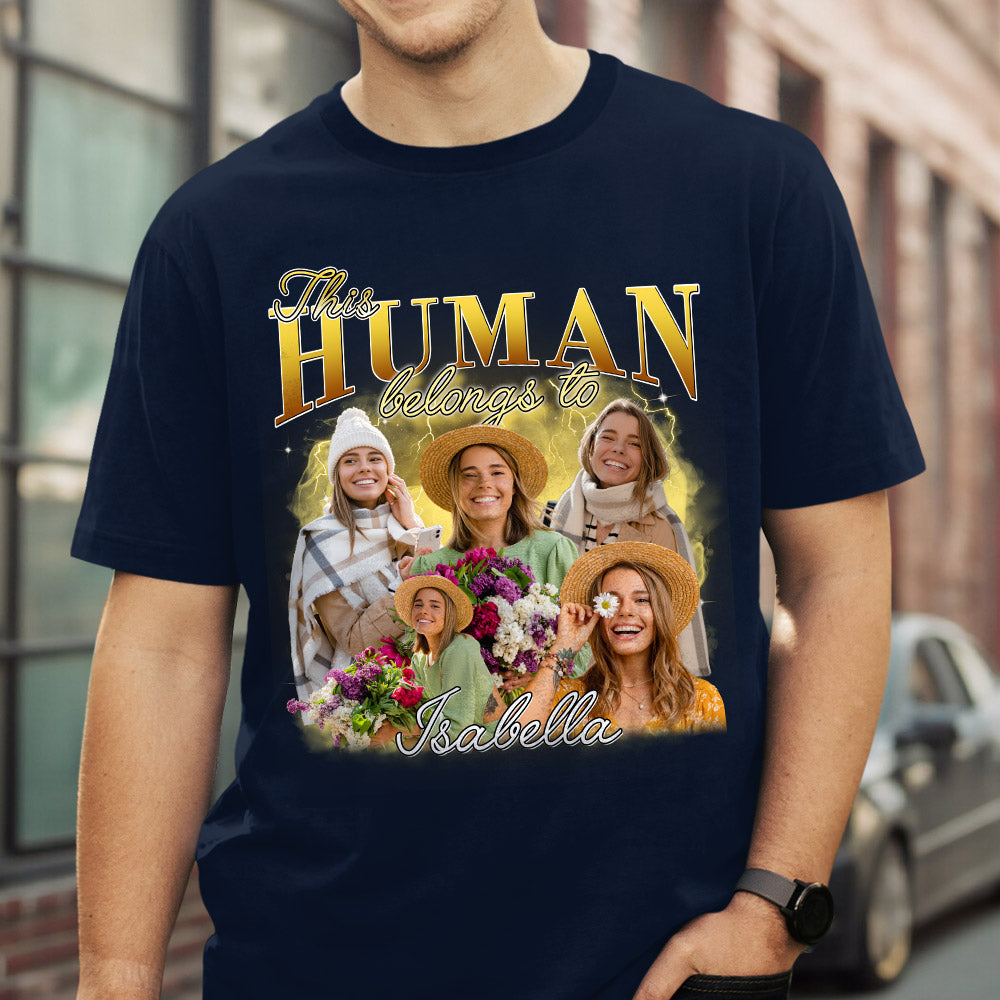 Custom Photo Anniversary Keepsake Gifts For Couple • Human Belongs Vintage - Personalized Unisex T-shirt
