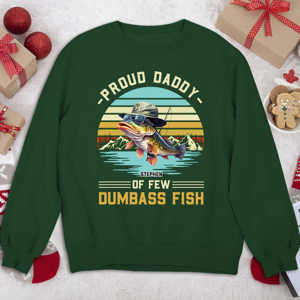 Custom Christmas & Birthday Gift for Dad, Grandpa • DUMBASS FISH - Personalized Shirt