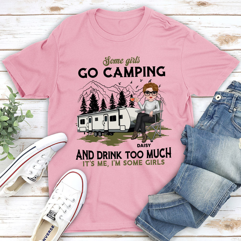 Custom Christmas & Birthday Keepsake Gift • Camping And Drink - Personalized Unisex T-shirt