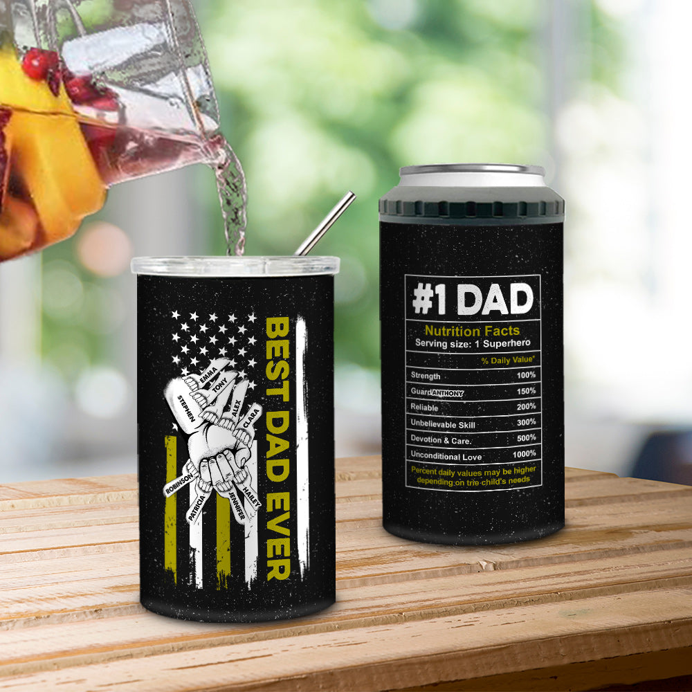 Custom Christmas Birthday Gifts For Dad • Best Dad Ever Hand Pump - Personalized Can Cooler Tumbler