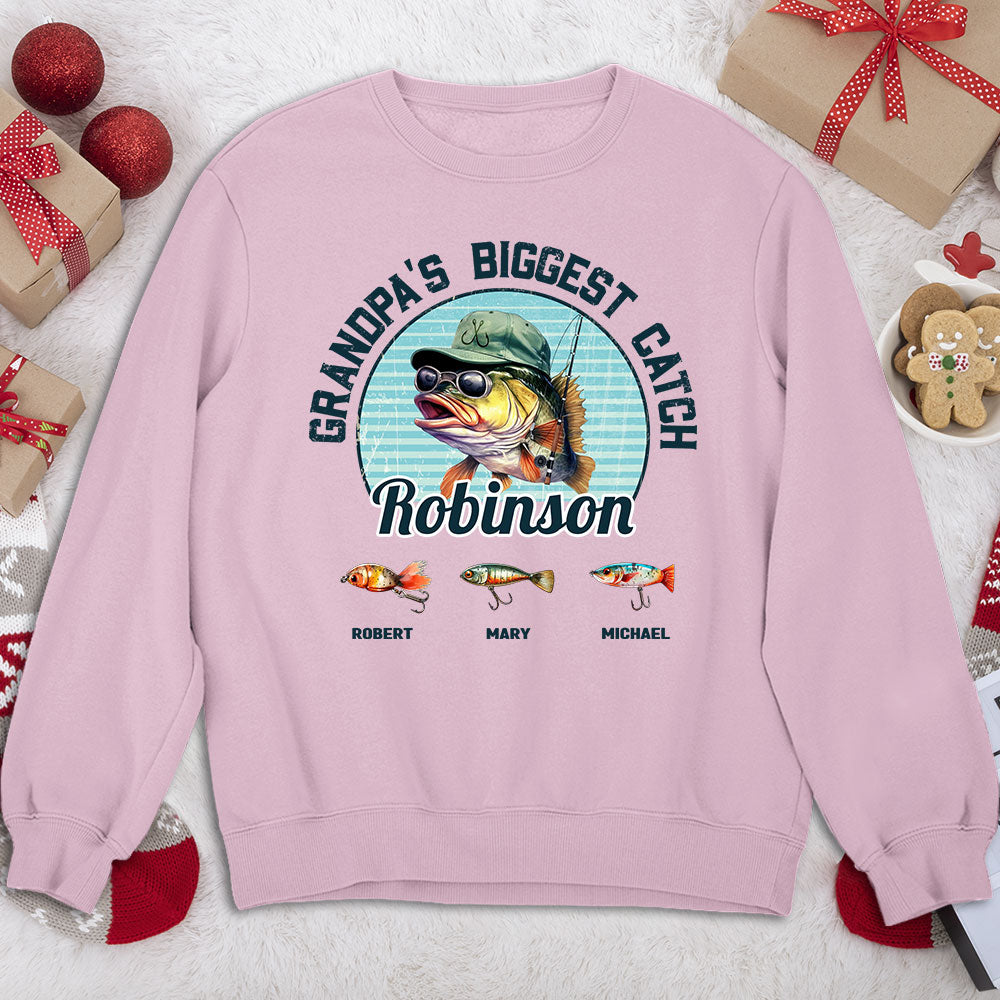 Custom Christmas & Birthday Gift for Dad, Grandpa • Biggest Catch - Personalized Shirt