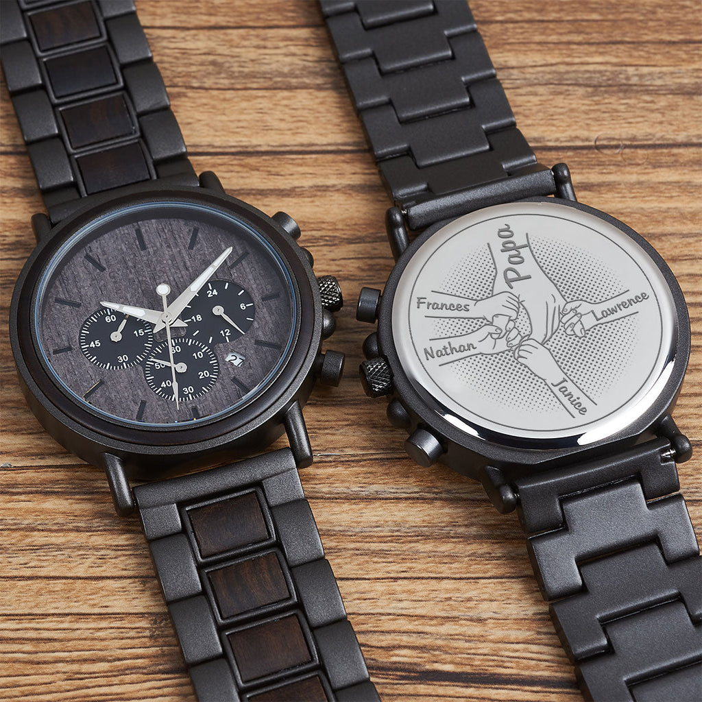 Hand In Hand Together - Personalized Engraved Wooden Watches GQ026