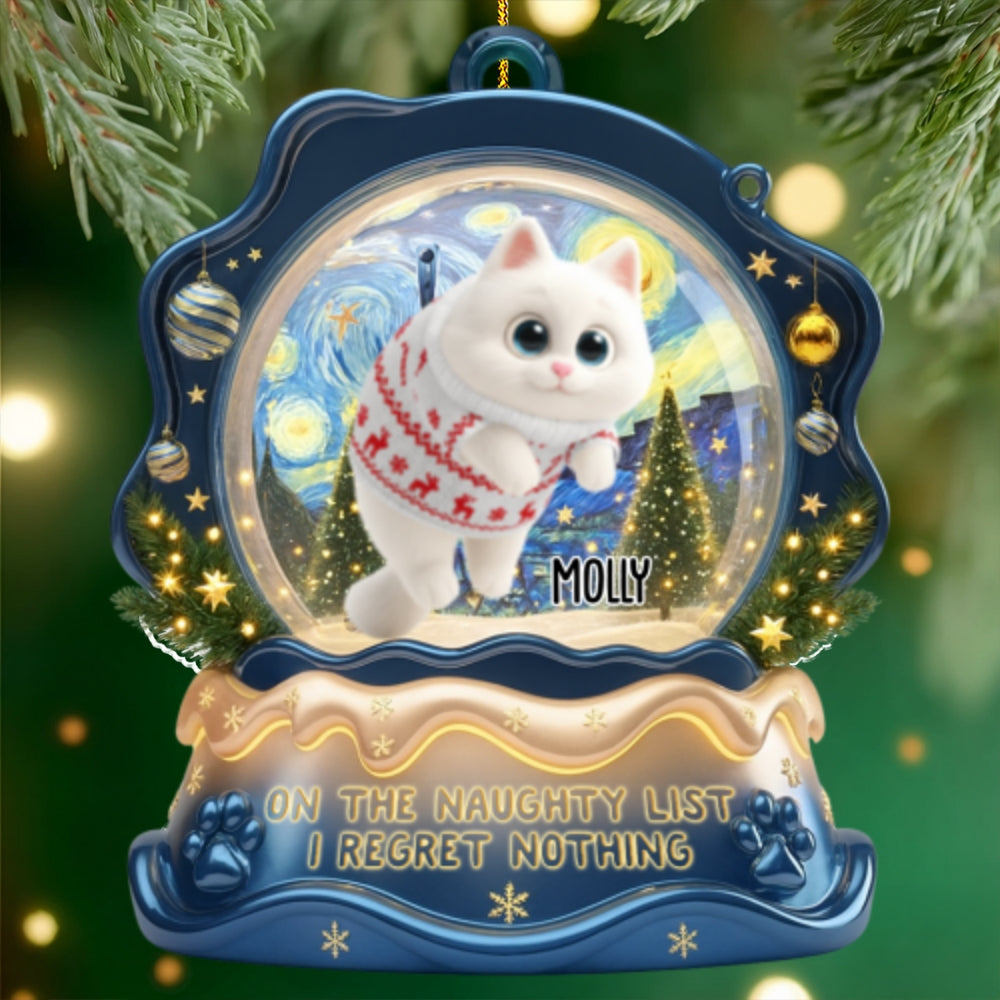 Custom Keepsake Christmas Ornament •  Cat Edition - Personalized Acrylic Ornament