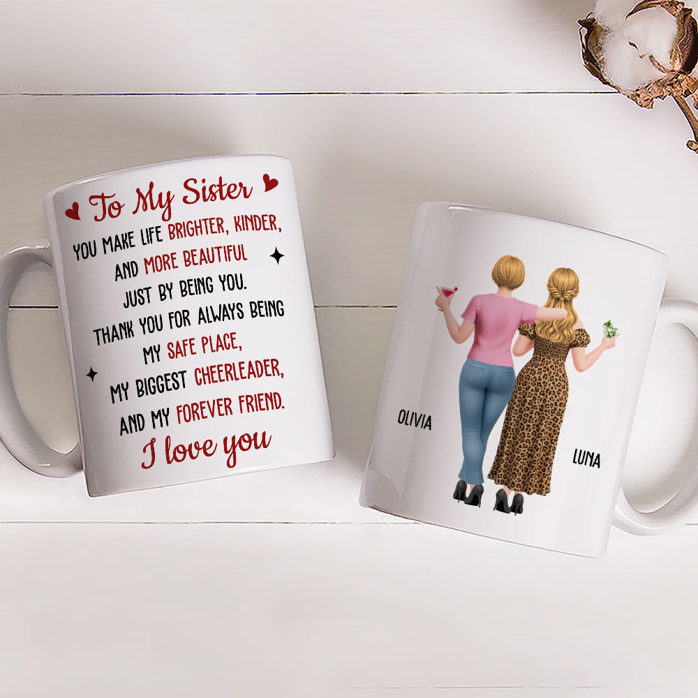 Custom Christmas & Birthday Gift for Brother & Sister • Brighter With You - Personalized Coffee Mug